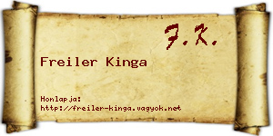 Freiler Kinga névjegykártya